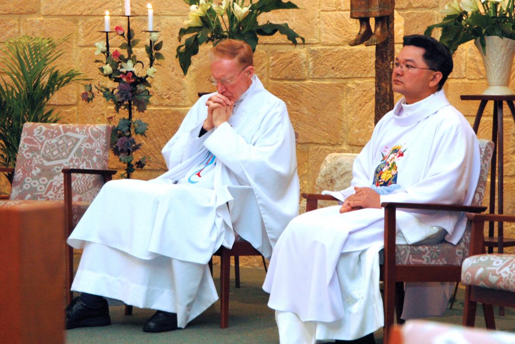 Fr Vinh Dong with Fr Dan Foley during his appointment in Good Shepherd parish, Lockridge. Photo: Sourced