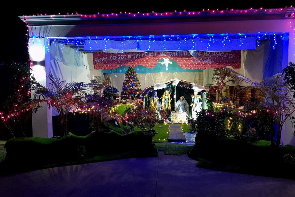 The Nativity scene was constructed in his garage at home and included several different locations related to the birth of Christ. Photo: Supplied.