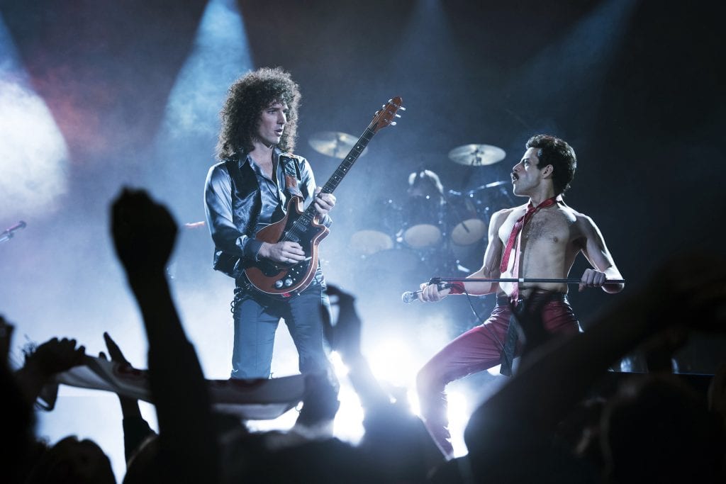 Gwilym Lee and Rami Malek star in a scene from the movie "Bohemian Rhapsody". Photo: Fox/CNS.