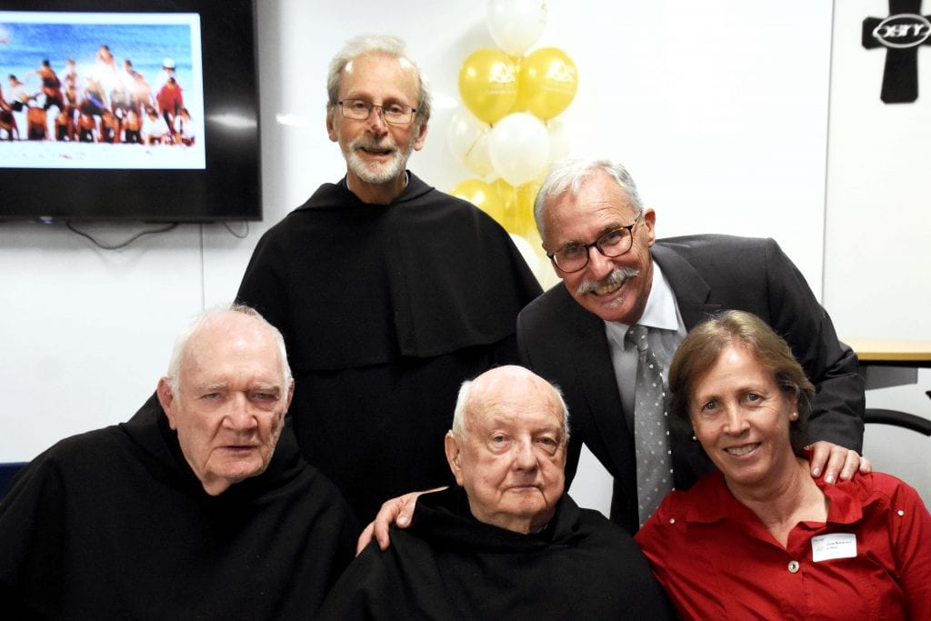 Back row, from the left: Fr Chris Ross OSM and Robert Novacsek and at the front row, from the left: Fr Myles Lynch OSM, Fr Liam Mackle OSM and Kris Novacsek. Photo: Supplied.