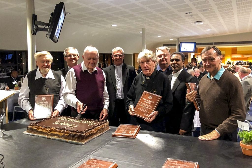 Several Perth priests and clergy came together on Wednesday 31 October at Trinity College for the annual clergy Mass and Dinner. Photo: Supplied.