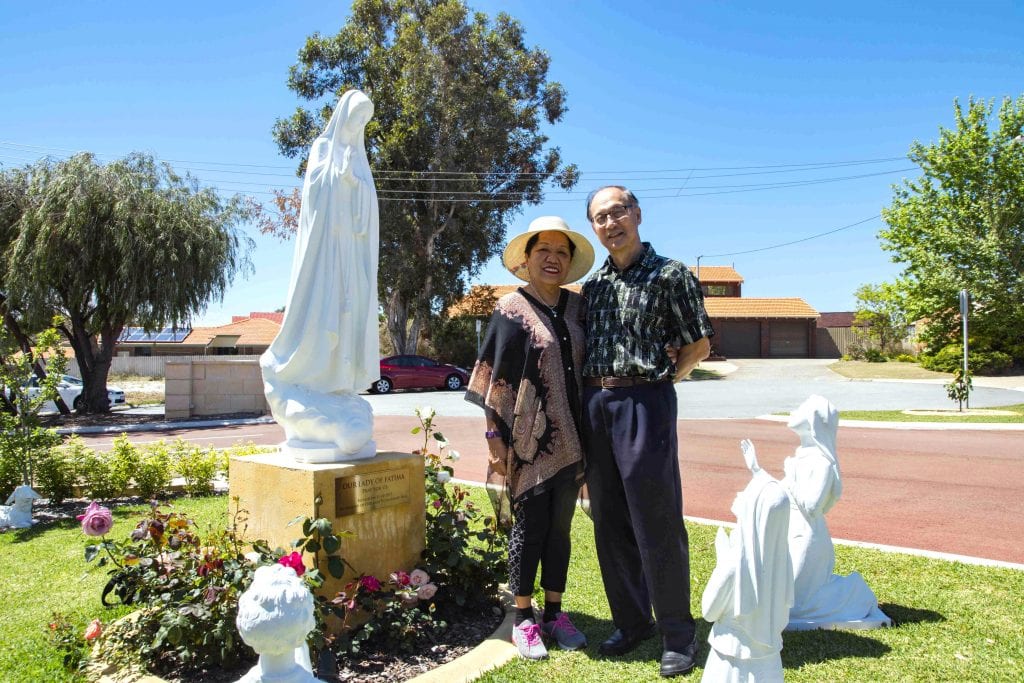 Martha and Edmund Cheong are regular fixtures at Sts John & Paul Church in Willetton. Photo: Matthew Lau.