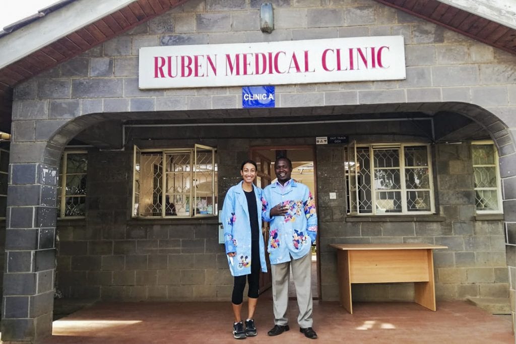 Laura Saldanha outside the Ruben Medical Clinic, a healthcare centre located in Kenya’s capital city, Nairobi. Photo: Supplied.