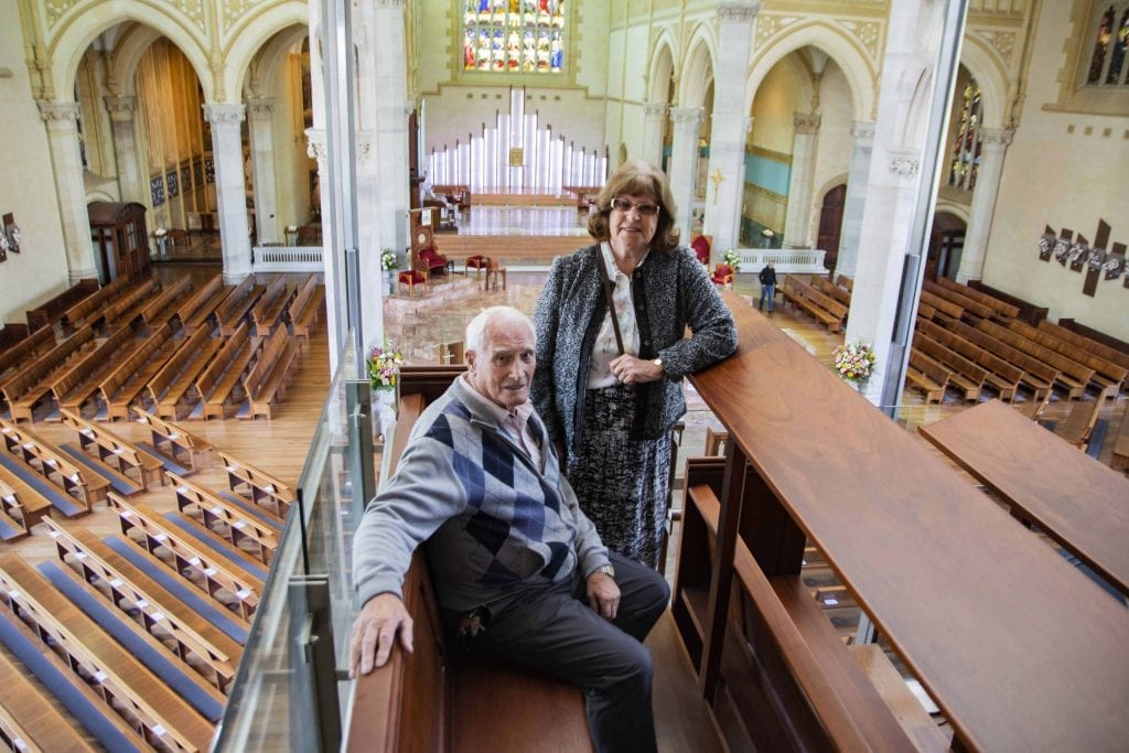 Tom and Angela Mahady were sacristans at St Mary’s Cathedral for some 20 years. Photo: Matthew Lau.