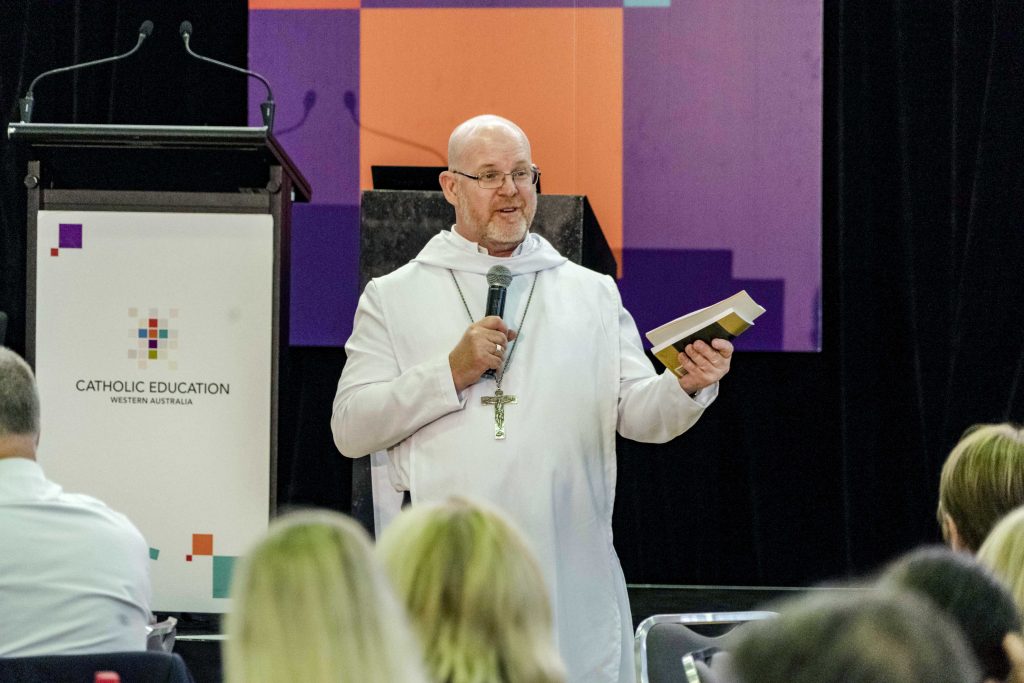 New Norcia Monastery Abbot John Herbert OSB during the Catholic Education Leaders February Forum at Newman Siena Centre in Doubleview. Photo: Matthew Lau.