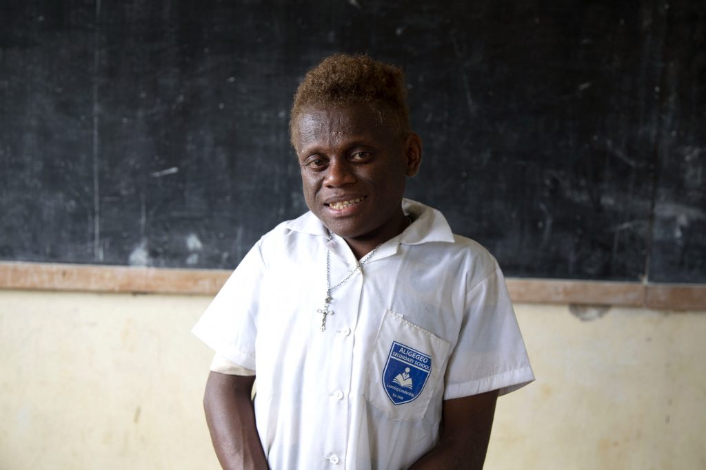 Sixteen-year-old Peter goes to a boarding school in the Solomon Islands which has experienced water shortages for 60 years. Previously students would have to walk kilometres each day in search of clean water. This was particularly challenging for Peter who is living with a disability. Photo: Cassandra Hill/Caritas Australia.