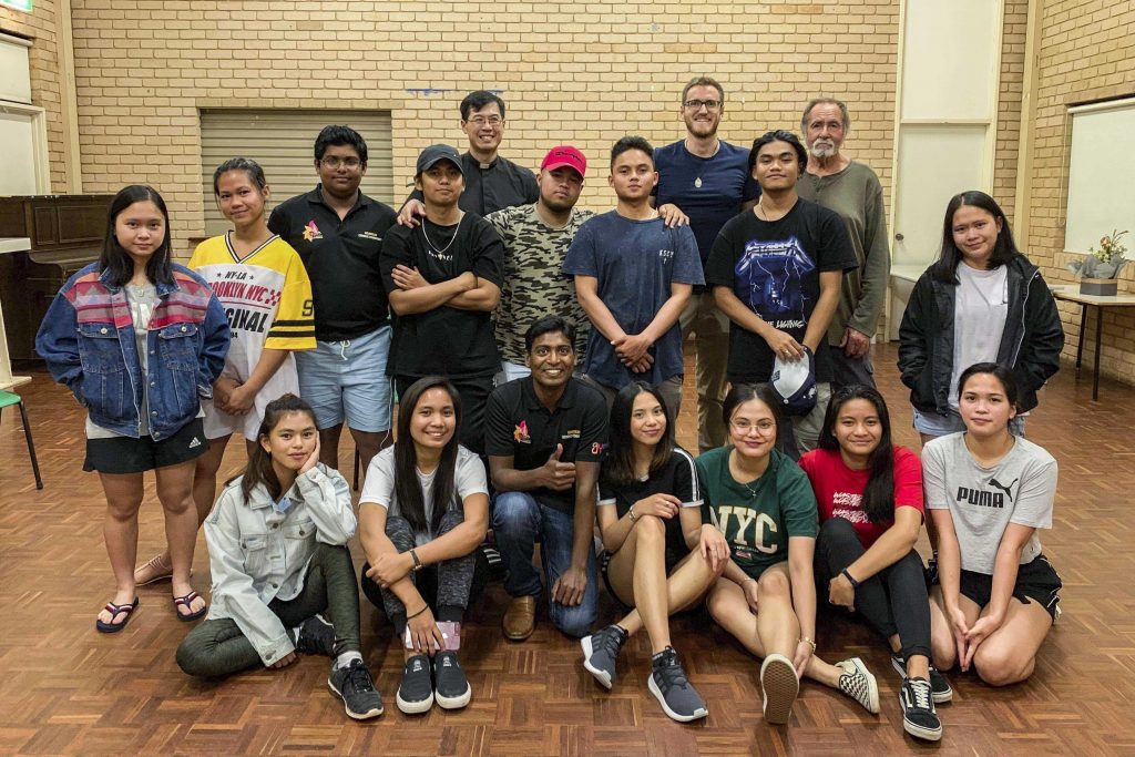 Fr Renald Anthony (bottom row, third from left) and the Goldfields Youth Ministry are raising funds to bring 100 local young people to Perth for the 2019 ACYF. Photo: Supplied.