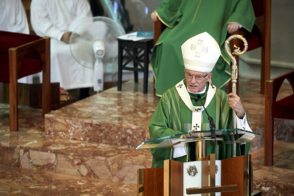 Archbishop of Perth Timothy Costelloe SDB at the 2019 Safeguarding Mass on 18 February. Photo: Ron Tan.