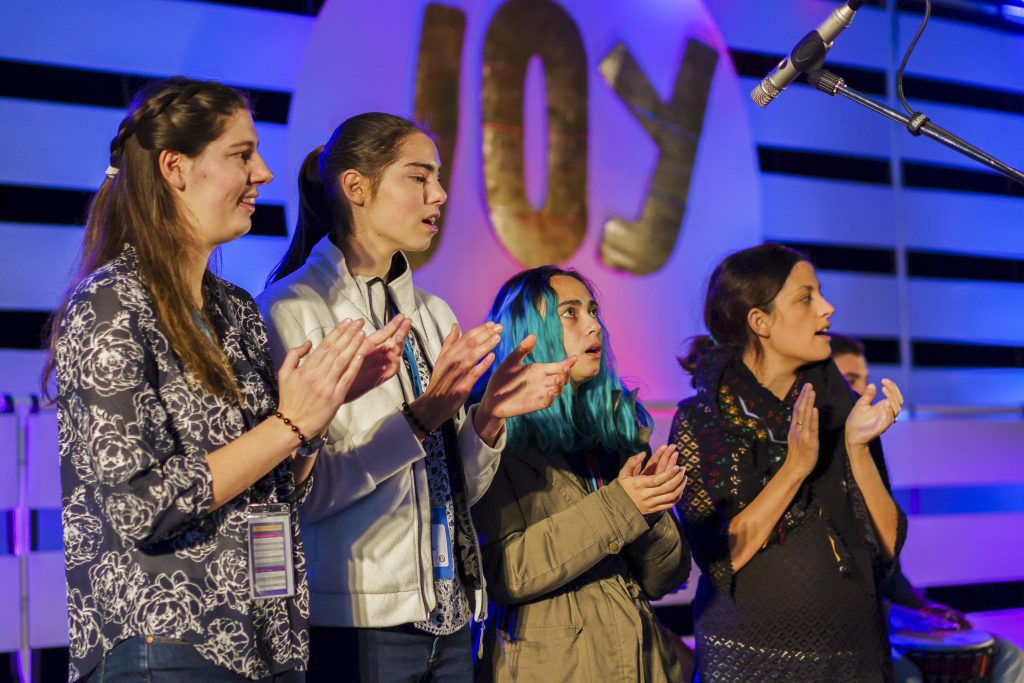 Young women at the 2018 Veritas Youth Festival, held at Corpus Christi College in Bateman. Photo: Supplied.