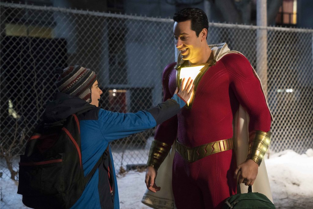 Jack Dylan Grazer and Zachary Levi star in a scene from the movie "Shazam". Photo: Warner Bros/CNS.