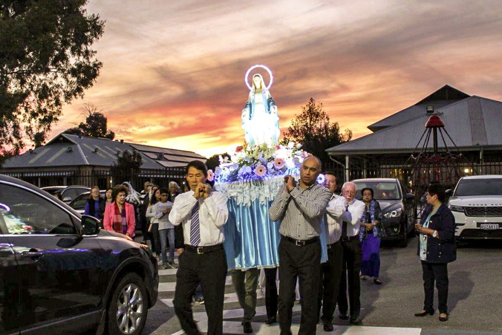 A procession was held by the Notre Dame Church community to celebrate the first appearance of Our Lady of Fatima was held on 11 May. Photo: Sunil Rodrigues.