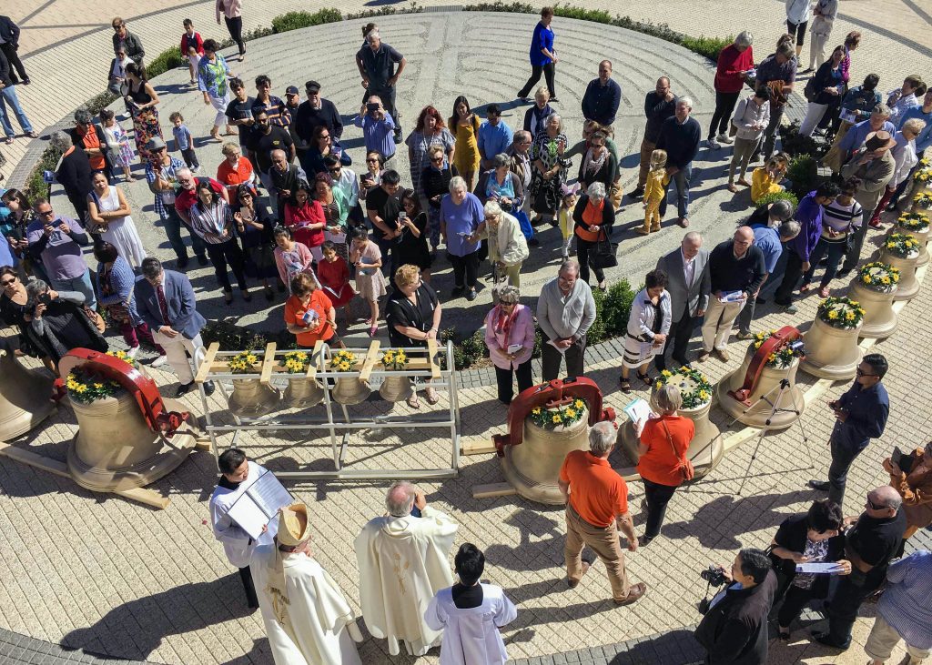 Many parishioners turned out for the blessing of the bells. Photo: Supplied.
