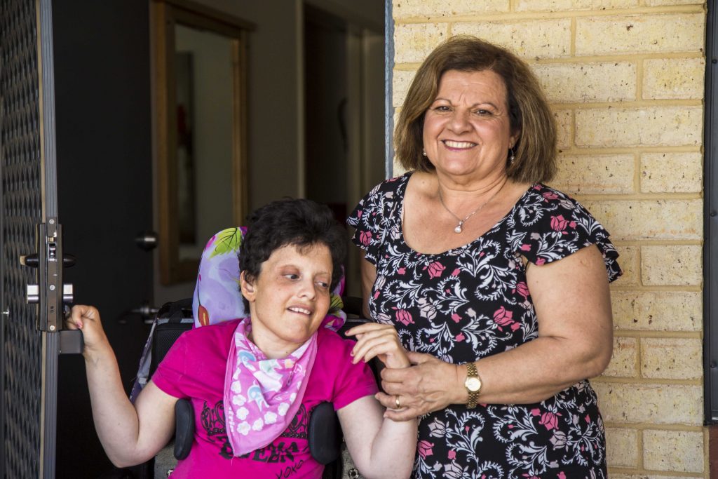 Carlisle mother Rosalba Costanza and her daughter Melissa, who receives care support through Identitywa. Photo: Jamie O’Brien.
