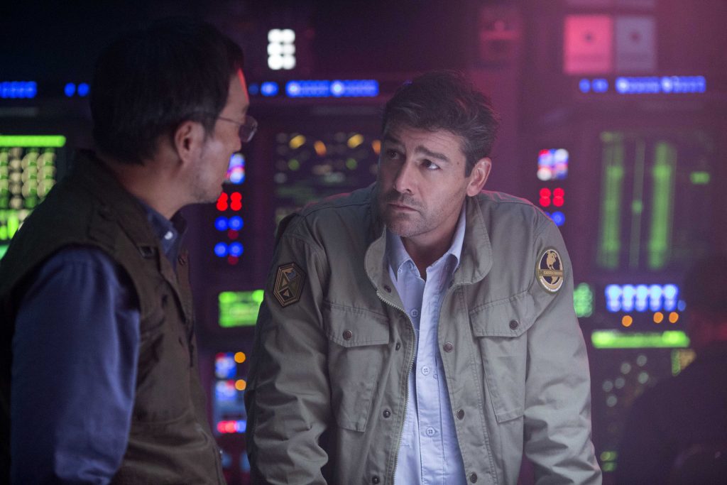Ken Watanabe and Kyle Chandler star in a scene from the movie "Godzilla: King of the Monsters". Photo: Warner Bros/CNS.