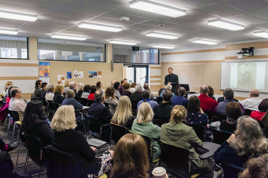 Dr Zollner presents to a full audience from the Archdiocese of Perth at the Newman Siena Centre, Woodlands, on Monday 24 June.