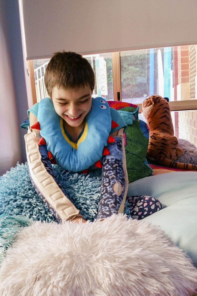 Juliet enjoying the Identitywa Children’s House sensory room. Photo: Supplied.
