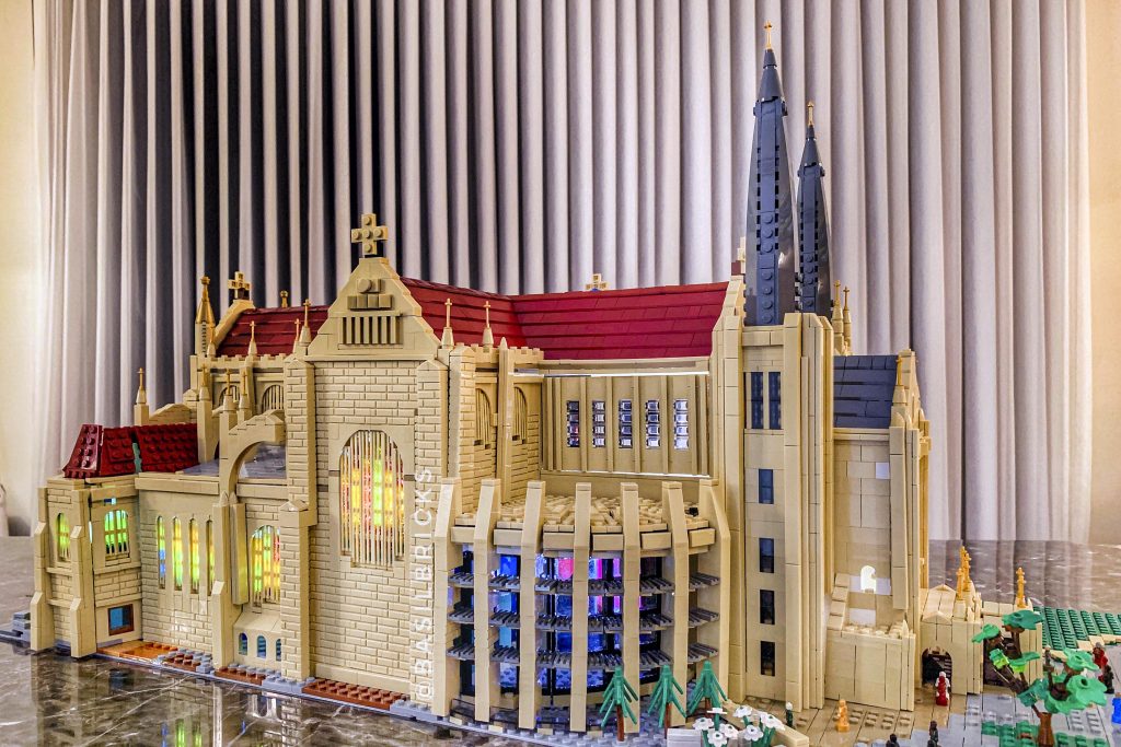 It took David Lefort one-month plus more than 8800 pieces of LEGO bricks to replicate the structure of St Mary’s Cathedral. Photo: David Lefort.