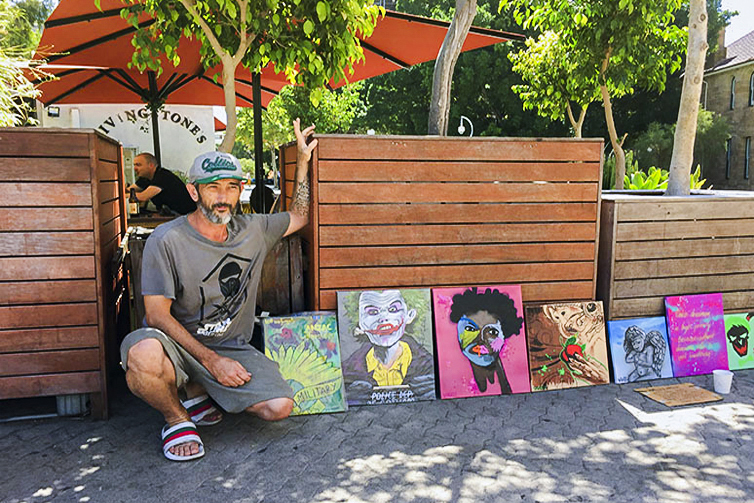 Refusing to surrender to the situation, Wayne’s artwork represents hope for the future. Photo: Eric Martin.