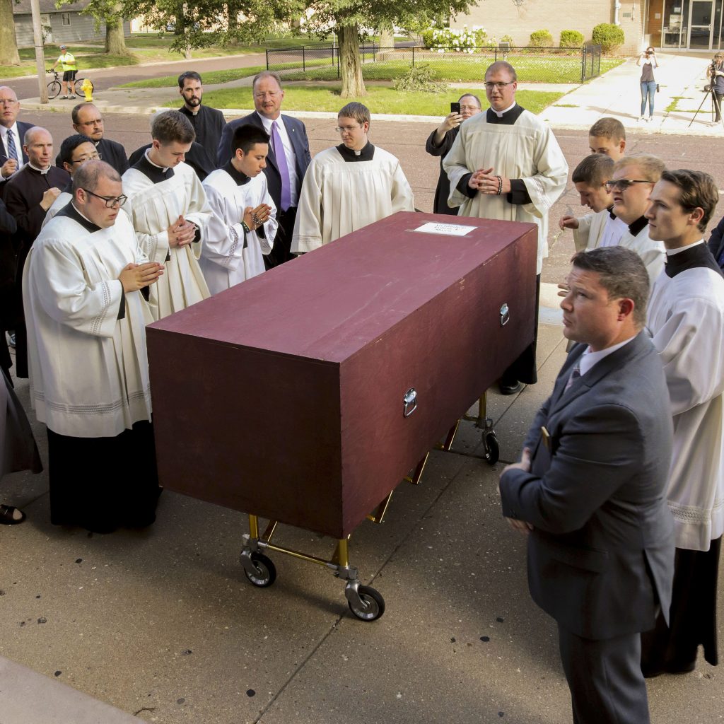 Since his death on 9 December 1979, aged 84, Archbishop Sheen had been interred in a basement crypt under the main altar of St Patrick's Cathedral. Photo: CNS.
