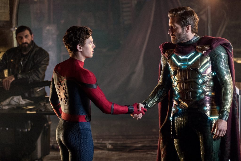Tom Holland and Jake Gyllenhaal star in a scene from the movie "Spider-Man: Far From Home". Photo: Sony/CNS.