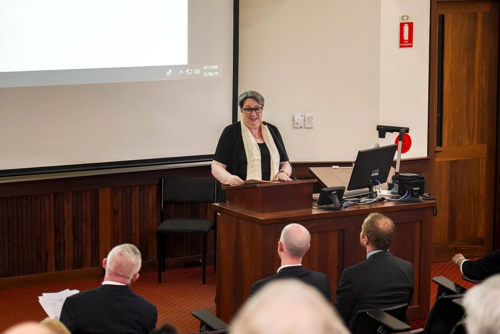 Professor Irene Whelan delivered her paper titled Ireland’s Destiny Unleashed: Catholic Culture and Identity in Ireland, 1916-1937 on Tuesday 25 June at the University of Notre Dame Fremantle Campus. Photo: Supplied.