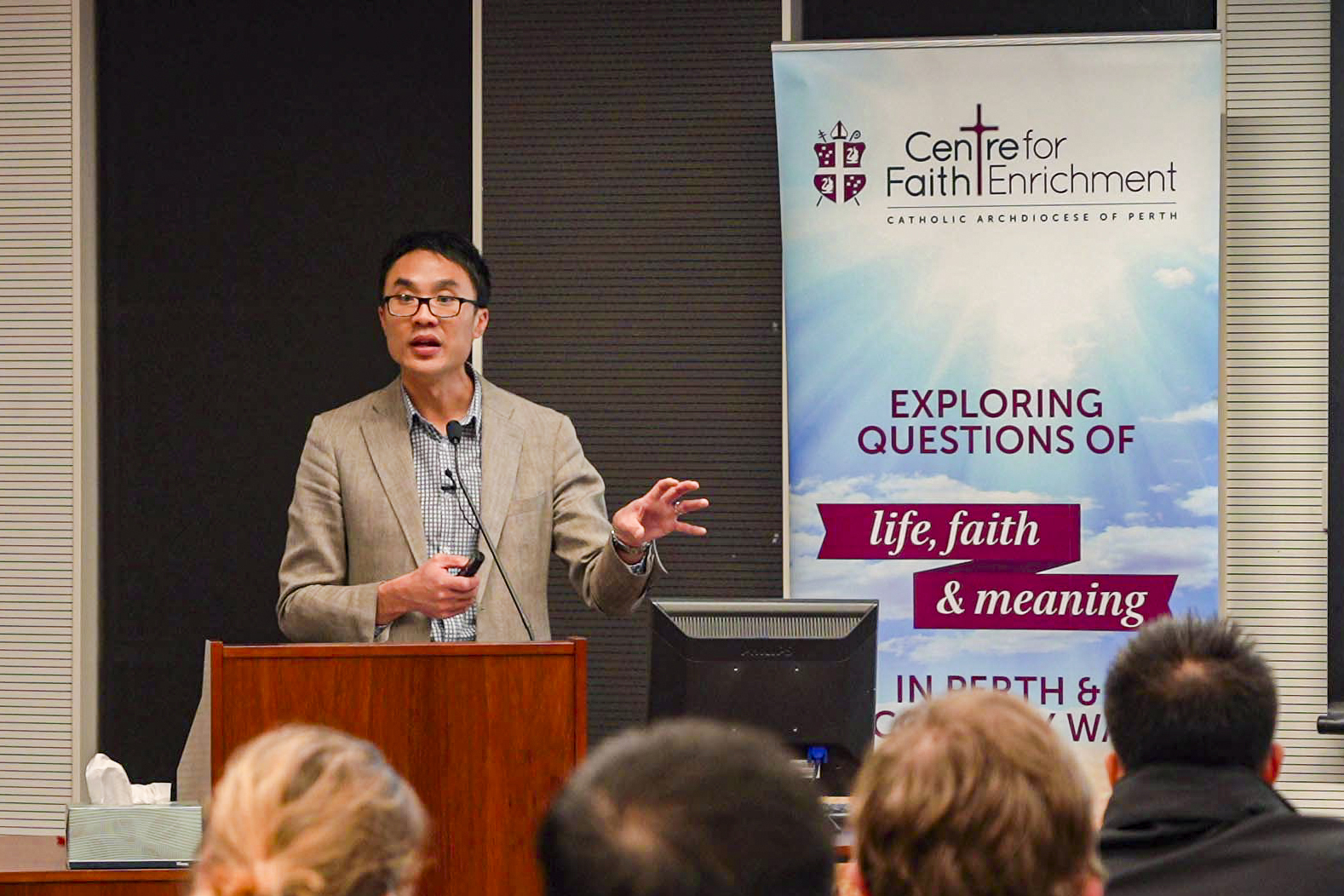 Daniel Ang, the Director of Parish 2020, during his address at Newman Siena Centre on 4 July. Photo: Josh Low.