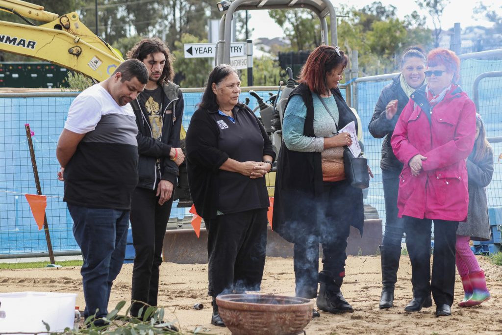 Baldivis Parish’s Mother Theresa Catholic Church community celebrated the blessing of the Church foundation stone administered by Bishop Sproxton on 7 July. Photo: Supplied.