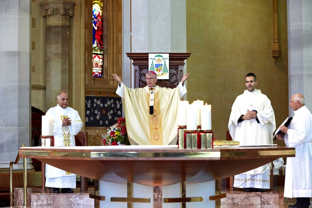 Archbishop Costelloe celebrated the Marriage Day Mass on 10 August at the St Mary’s Cathedral. Photo: Ron Tan.
