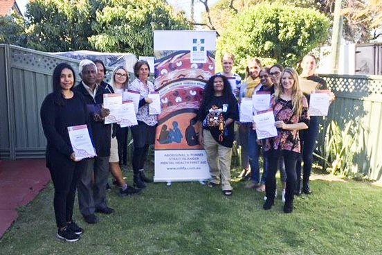 Participants in the 2018 Aboriginal and Torres Strait Islander Mental Health First Aid Course, with their certificates of completion. Photo: Supplied.