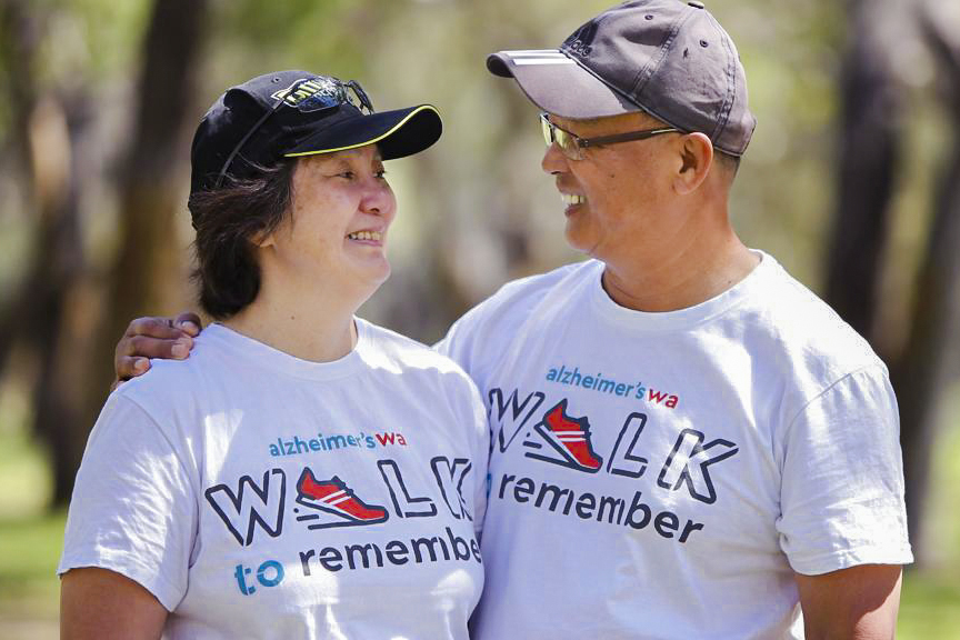 Clare (left), who suffers from Alzheimer Disease or Younger Onset Dementia, is one of many recipients who benefit from the work of Catholic Outreach’s Parish Pastoral Care Program. Photo: Luanna Bong.