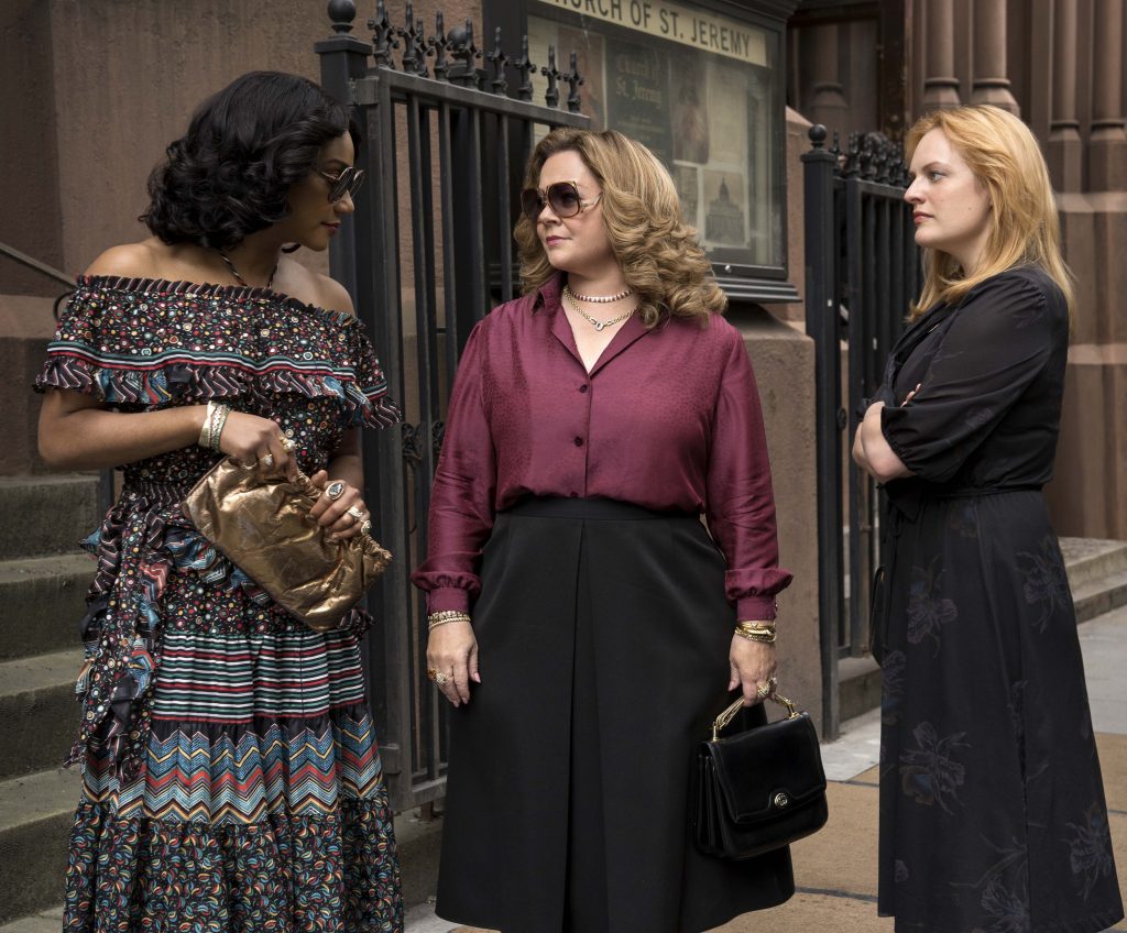 Tiffany Haddish, Melissa McCarthy, and Elisabeth Moss star in a scene from the movie "The Kitchen". Photo: Warner Bros/CNS.