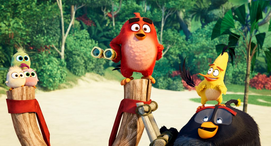 Animated characters Red (voiced by Jason Sudeikis), Chuck (voiced by Josh Gad), and Bomb (voiced by Danny McBride) appear in "The Angry Birds Movie 2". Photo: Sony/CNS.