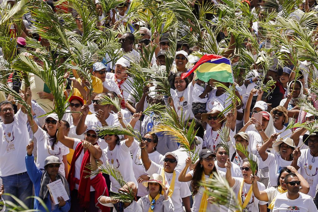 100,000 people were said to have gathered on the hillside to witness the Holy Father celebrate the Mass. Photo: Paul Haring/CNS.