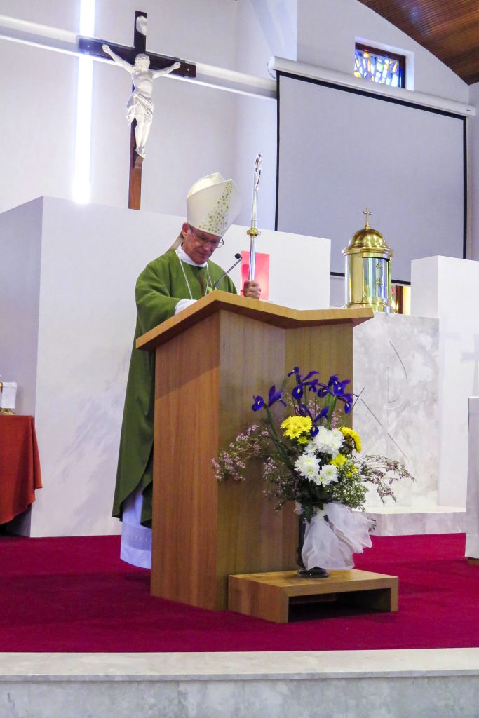 Archbishop Costelloe reflected on the Gospel for the day, saying each one of us must be ready to respond to God’s will no matter the cost. Photo: Bridget Curran.