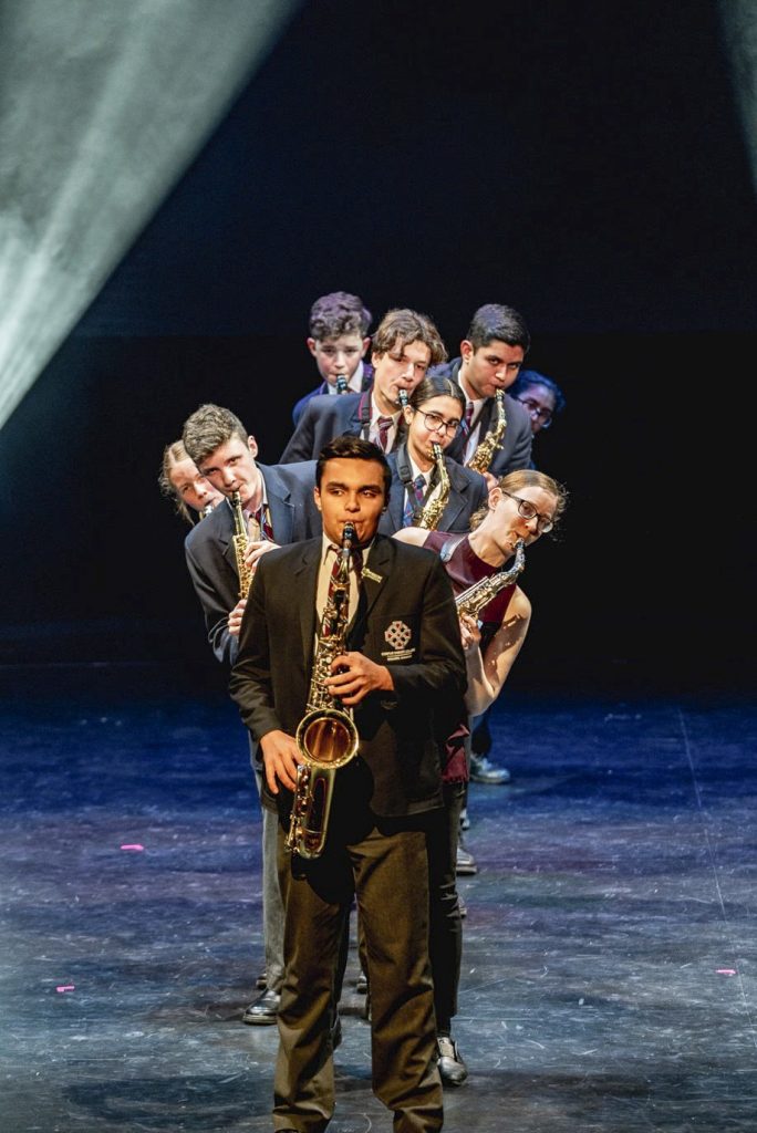 Musicians perform on the opening ceremony of Corpus Christi College’s new auditorium. Photo: Supplied.