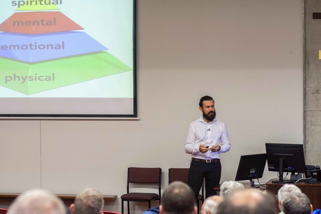 Dr Steven Kiely PhD, son of Deacon John Kiely, is a performance psychologist at Thrive Organisational Wellness. Dr Kiely spoke at the 2019 NAD Conference about “Clergy Wellbeing”. Photo: Matthew Lau.
