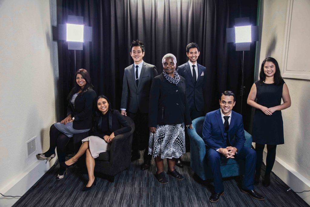 The Archdiocese of Perth Communications Office team, from left: Amanda Murthy, Feby Plando, Matthew Lau, Bibiana Kwaramba, Joshua Low, Jamie O’Brien, and Theresia Titus. Photo: The Record.