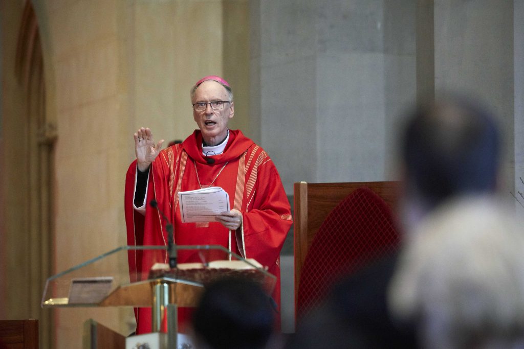 Perth Auxiliary Bishop Donald Sproxton celebrated a Mass following the biennial Catholic Schools Board Chair Conference at St Mary’s Cathedral on 20 September. Photo: Jesse Roberts.