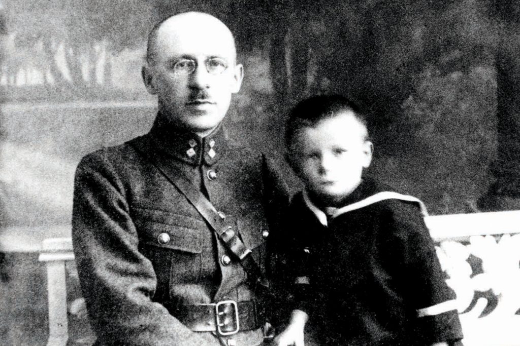 Saint John Paul II as a young boy, Karol Wojyla, with his father. Photo: Supplied.