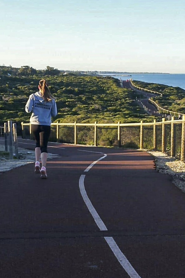 Swan Valley Perth wife and mother Emma has been training and preparing for her 100 km run to raise funds for Pregnancy Assistance on 26 and 27 October. Photo: Supplied.
